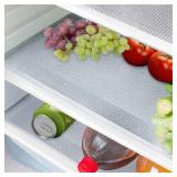 16 Pcs Refrigerator Liners Mats Washable, Refrigerator Mats Liner Waterproof Oilproof, Shinywear Fridge Liners for Shelves, Cover Pads for Freezer Glass Shelf Cupboard Cabinet Drawer (16 Clear)