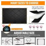 Magnetic Fireplace Cover, Fireplace Blocker Blanket for Heat Loss, Indoor Fireplace Draft Stopper with 12 Magnets for Iron Frame, Fire Place Blanket for Insulation Black 36 W x 30' H'