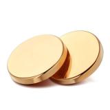 Chuangdi 30 Pieces Metal Flat Button Alloy Shank Round Shaped Sewing Button for Women Suit Woolen Coat Shirt Trousers Sewing Crafts(15mm, Gold)