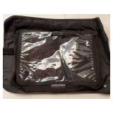 Lusso Gear Airplane Tray Table Cover with Pockets - Travel Essentials - Black Modern Linen - Portable Organizer & Tablet Holder - Airplane Travel Accessories & Road Trip Essentials