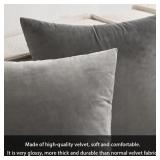 MIULEE Pack of 2, Velvet Soft Solid Decorative Square Throw Pillow Covers Set Cushion Case for Sofa Bedroom Car 12 x 20 Inch