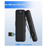 Bextgoo Body Camera, 1080P FHD Body Cam, No WiFi, Built-in 32GB TF Card, Portable 180Â° Rotating Lens, 10 Hours of Use on One Charge, Wearable Camera for Travel, Bike, Cycling, Outdoor Security