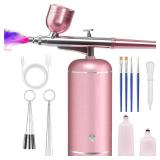 Airbrush Kit with Compressor - 48PSI High-Pressure, Non-Clogging Air Brush Set Cordless Rechargeable with 0.3mm Nozzle and Cleaning Brush for Nail Art, Makeup, Painting, and Cake Decorating