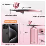 Airbrush Kit with Compressor - 48PSI High-Pressure, Non-Clogging Air Brush Set Cordless Rechargeable with 0.3mm Nozzle and Cleaning Brush for Nail Art, Makeup, Painting, and Cake Decorating