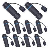 ANMBEST 10PCS Shielded RJ45 Waterproof Panel Mount Connector IP68 Cat5/5e/6 8P8C Ethernet LAN Cable Coupler Female to Female Outdoor Network Adapter