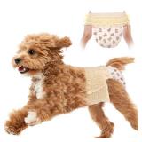 Ambreview Dog Diapers Female, Disposable Diapers for Female Dog with Stretchy Waist, Pull Up Puppy Wraps for Doggie in Heat Period Super Absorbent Leak-Proof Doggy Diaper for Dogs 30PCS (L)