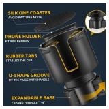 TYKOR Car Cup Holder Expander, Cup Holder Extender Adapter for Car with Adjustable Base, Fits YETI 24/36/46oz, HydroFlask 32/40oz, Large Water Bottles in 2.7-4.2' (16-46 OZ)'