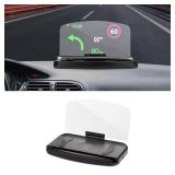 Dewkou 1 PC Black Smartphone HUD Head Up Display Holder, Car Mobile Phone Holder with HD Image Reflection, GPS Navigation Projector Heads Up Display (USB Charge)