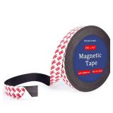 Towjug 20 Feet Magnetic Tape Strip Roll with 3M Self Adhesive Backing, 1/2 in Width Flexible Sticky Magnet Tape Strips for Craft DIY Projects, Garage Whiteboards and Fridge Organization-0.06 Thick'