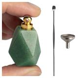 BOHO GARDEN Crystal Keepsake Urn - Wearable Small Container for Ashes, Memorial Urns Made from Real Crystal Material - Includes Spoon, Stick, Funnel & Storage Box (Aventurine (Gold))