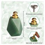 BOHO GARDEN Crystal Keepsake Urn - Wearable Small Container for Ashes, Memorial Urns Made from Real Crystal Material - Includes Spoon, Stick, Funnel & Storage Box (Aventurine (Gold))