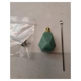 BOHO GARDEN Crystal Keepsake Urn - Wearable Small Container for Ashes, Memorial Urns Made from Real Crystal Material - Includes Spoon, Stick, Funnel & Storage Box (Aventurine (Gold))