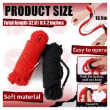 Tisancy 4 Pcs Craft Rope Kit - Includes 2 Bundles Soft Silk Cords & 2 Adjustable Nylon Bracelets, 32. 81 ft Multipurpose Twisted Trim for DIY Projects, Home Decor & Daily Use(Black, Red)