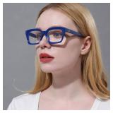 DXYXYO Blue Light Blocking Reading Glasses for Women 1.5 Oversized Computer Readers Retro Fashion Oprah Style Square 3 Pack