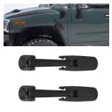 KUAFU Hood Latch Compatible with 2003-2009 Hummer H2 Chevy Chevrolet Kodiak GMC TopKick Replacement for 15097841 Front Bonnet Hood Latch Assembly Black 2Pcs