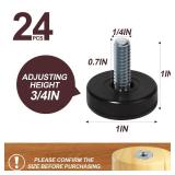 HNYYZL 1/4'' Thread Furniture Feet Levelers,20PCS Furniture Leveling Feet, Adjustable Furniture Feet Threaded Screw in, Table Leg Levelers, Furniture Glide Leveling