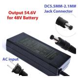EVAPLUS 54.6V Electric Bike Power Adapter, Electric Scooter Charger for 48V Lithium Battery, 5.5mm DC Connector for 2.5mm/2.1mm