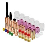 AWLOLWA 81PCS TIG Welding Torch Accessories Glass Cup Alumina Nozzle Stubby Gas Lens #12 Kit for TIG WP-17/18/26