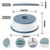 WENWELL Vented Collapsible Microwave Splatter Cover for Food, Kitchen dish bowl Plate Proof lid Can be Hung, Dishwasher-Safe, BPA-Free Silicone & Plastic, 10.5 inch, gray