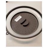 WENWELL Vented Collapsible Microwave Splatter Cover for Food, Kitchen dish bowl Plate Proof lid Can be Hung, Dishwasher-Safe, BPA-Free Silicone & Plastic, 10.5 inch, gray