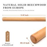 Bamber Mini Wood Rolling Pin for Baking Small Wooden Rolling Dowel Stick Dough Roller for Kids, 11'' by 1.2''