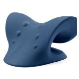 RESTCLOUD Neck and Shoulder Relaxer, Cervical Traction Device for TMJ Pain Relief and Cervical Spine Alignment, Chiropractic Pillow, Neck Stretcher (Dark Blue)