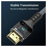 looyotul 8k Hdmi Cable 6.6ft Ultra High Speed HDMI 2.1 Cable 8K@60HZ 4K@120HZ 48Gbps HDMI Cord for HDTV,PS4,PS5,Monitor Laptop, Xbox, HDCP 2.2&2.3 Support HDR, eARC, Ethernet, Dolby.(Black) ï»¿