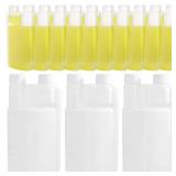 ZEAYEA 11 Pcs Plastic Flask with Built in 1 oz Glass, 17 oz Portable Measuring Bottles for Liquid, beverage, oil, Graduated Dispenser with Caps for Traveling, Camping