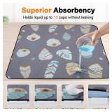 LOOBANI Washable Pee Pads for Dogs, 1 Pack Ultra-Absorbent and Leak-Proof Whelping Pads, Non-Slip Reusable Puppy Pads, Waterproof Puppy Training Pads for Playpen, Crate, Housebreak, 65x48in, Gray