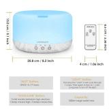 URPOWER 1000ml Essential Oil Diffuser, Remote Control Humidifiers Aroma Diffuser Ultrasonic Diffusers for Essential Oils Running 20 Hours with Adjustable Mist Mode/4 Timer Settings for Large Room