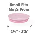 Porta Via Reusable Coffee Cup Silicone Lid Fits Most Tumbler, Water Bottle, & Ceramic Coffee Mug, Dishwasher-Safe Travel Mug Lid keeps your beverage in your mug (Small - Purple)