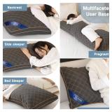 YZ HOME Long Body Pillow for Adults - Firm Body Pillow Insert with Shredded Blue Memory Foam, Adjustable Height, Soft Support for Side Sleeping, Pregnant Women, Washable (20x54 Inch, Grey)