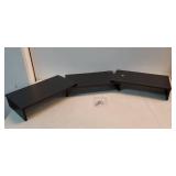 TAVR Dual Monitor Stand Riser Office Desktop Organizer Stand for 2 Monitors, Adjustable Length and Angle 3 Shelf, Extra Long Multifunctional Stand up to 43.3 fit Computer, Laptop, TV, Black. DAMAGED.'