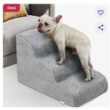 Dog Stairs for Small Dogs,3 Steps Cat Steps for High Bed or Couch, Non-Slip Dog Ramp with Removable Washable Cover,18' High, for Small Pets, Older Dogs, Cats with Joint Pain.