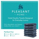 Pleasant Home Bath Towels Set of 6 (24 x 50) 100% Cotton, 515 GSM | Soft & Absorbent Towels for Bathroom, Gym, Pool & Spa | Bulk Bath Towels 6 Pack - Navy