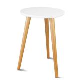 Uneedem Wood Mid Century Plant Stand for Indoor Plants, Modern Table, Tall Holder for Flower Pots, Small Round Side/End Table(A2 White, High: 16.5)'