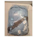 Litanika Comforters Queen Size Set Grayish Blue, 3 Pieces Lightweight Solid Bedding Comforter Set, All Season Fluffy Bed Set (90x90In Comforter & 2 Pillowcases)