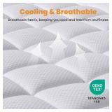 MATBEBY Queen Size Mattress Pad - Cooling Breathable Mattress Topper, Quilted Fitted Mattress Protector, Pillow Top Mattress Cover with 8-21 Deep Pocket, Soft, Machine Washable, White, 60x80 Inches '