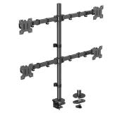 MOUNTUP Quad Monitor Stand, 4 Monitors Desk Mount for 13 to 32 inch Computer Screens, Fully Adjustable Stacked Mount with Tilt Swivel, 4 Heavy Duty Monitor Mount, Holds up to 17.6lbs per Arm, MU3007