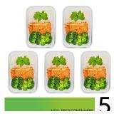 PrepNaturals 5 Pack 36 Oz Glass Meal Prep Containers - Dishwasher Microwave Freezer Oven Safe - Glass Storage Containers with Lids