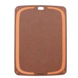 BESTCOOK Wood Fiber Cutting Board for Kitchen, High Density Non-Porous Wooden Chopping Board with Juice Groove and Non-slip Feet, BPA Free, Dishwasher Safe, Knife Friendly for Meat Bread Fruit, Brown