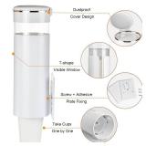 Cup Dispenser, Pull Type Water Cooler Cup Holder Fit 4oz-7oz Disposable Cups, Upgraded Wall Mounted Mouthwash Cup Dispenser for Bathroom Office Gym School (White)