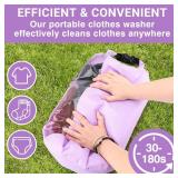 Travel Washing Machine & Retractable Clothesline - Hand Washing Machine & Portable Clothes Washer - Durable Travel Laundry Wash Bag & Camping Washing Machine - Portable Manual Clothes Washer