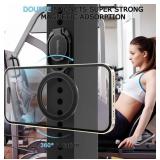 Doflyesky for Magsafe Magnetic Phone Ring Holder, Double Adjustable Gym Finger Ring Grip and Stand, Removable for iPhone, iPad and Smartphones, Compatible with Magnetic Car Mount