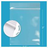 1000 Count - 2.5 x 3' Small Zip Bags, Reclosable Zipper Baggies, 2 Mil, Clear Plastic Resealable Storage Bags with Zip Top Lock for Packaging Jewelry, Pills, Buttons, Candy, Seeds, Powders - GPI'