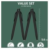 Deegtran No Bleed Black Barrel Click Pens, Wholesale Retractable Ballpoint, Medium Point, Smooth Ink, 1.0MM Black Ink
