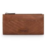 Wrangler Minimalist Wallet for Women Credit Card Wallet Ladies Travel Wallets Monederos de Mujer Card Cases & Money Organizers with Smooth Zippers for Women Brown