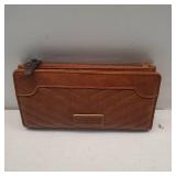 Wrangler Minimalist Wallet for Women Credit Card Wallet Ladies Travel Wallets Monederos de Mujer Card Cases & Money Organizers with Smooth Zippers for Women Brown