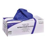 ProCure [Disposable Nitrile Gloves Large - Powder Free, Rubber Latex Free, Medical Exam Grade, Non Sterile, Ambidextrous - Soft with Textured Tips - Cool Blue