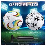 4 Pack Soccer Ball with Pump Size 5 Deflated Soccer Balls Bulk for Outdoor Indoor Game Practice Training Sport Gift for Kids Boys Youth Teens Adult Charity Donation